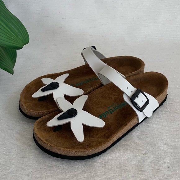 Comfortfube Handmade Leather White Flower Sandals Woman’s EU38/US7-8 - Picture 1 of 12